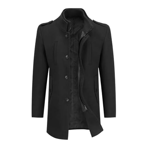 Allthemen Men's Winter Wool Trench Coat Cover