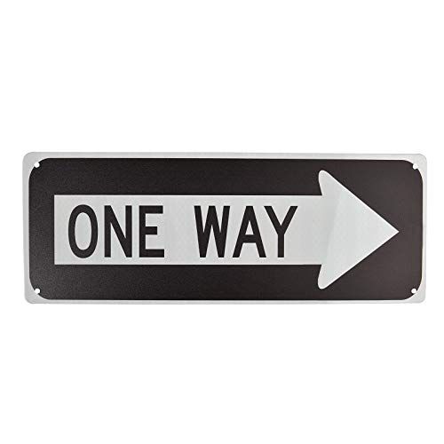 SZBOYU One Way Sign Metal Signs with Right Arrow, Tin Wall Decor Easy to Mount Weather Resistant Long Lasting Ink Office 6x16inch