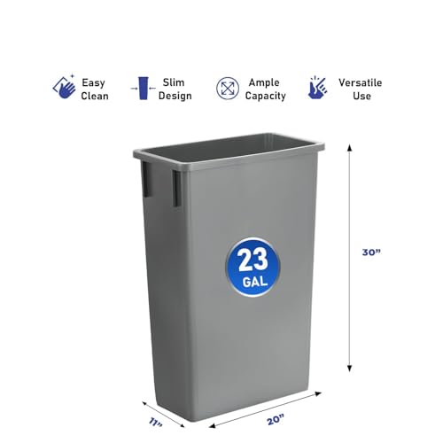 Caneca de basura rectangular estrecha de 23 galones, 2 unidades miniatura 6