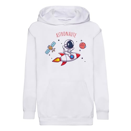 Sweat à capuche enfant astronaute pull doux anti-irritation lune