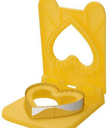 Moule à Sandwich en Acier Inoxydable et PP - Découpe Pain de Forme Cœur (3,7 Pouces) - Outil de Cuisine pour DIY, Goûters et Pique-niques