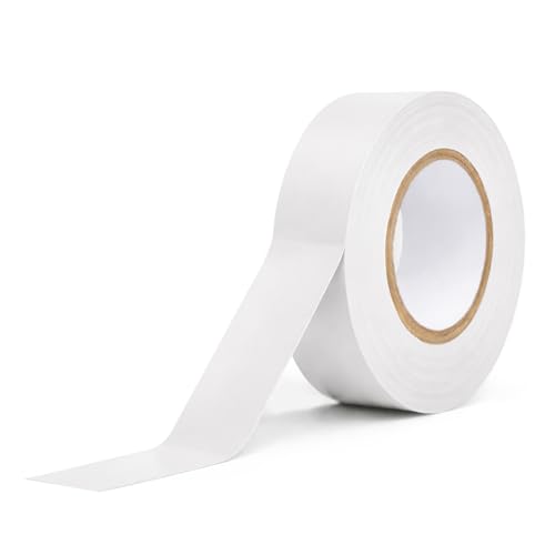 WINSOME Electrical Tape Pack of 1 | 20m X 19mm Waterproof Insulation Tape for Electric Wires & Cables | Strong & Sticky Electricians Tape for Preventing Short Circuits (White)