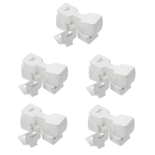 VILLCASE 5 Juegos Tarjeta De Presentación Adhesiva Para Collares Ganchos Para Alfileres Cadenas Para Collares Embalaje De Joyas Tarjetas Plegables Collares Con Cabeza 100 piezas x 5