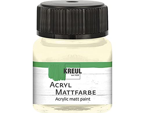 KREUL 75257 - Peinture acrylique mate, ivoire en pot de 20 ml, peinture à base d'eau, couvrante et crémeuse, séchage rapide, convient à de nombreux supports différents