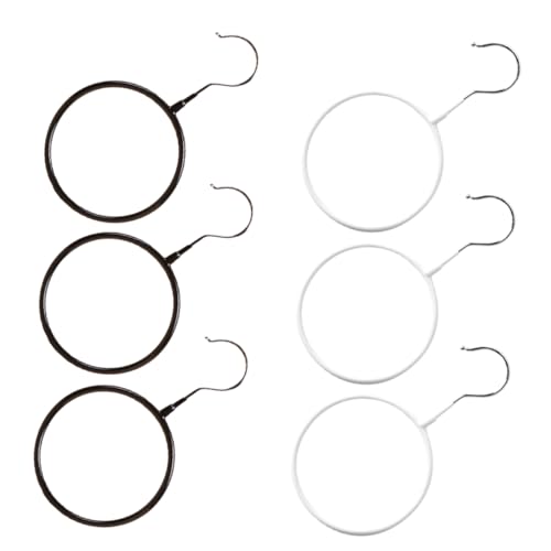 Zerodeko 6pcs Scarf Hanger Organizer Scarf Storage Ring Metal Ring Hook Wardrobe Organizer for Flocked Scarf