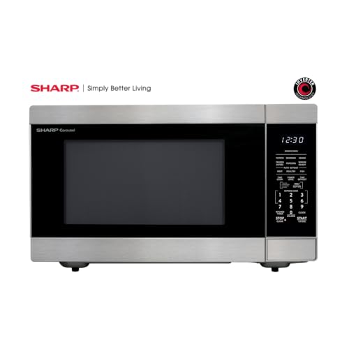 SHARP Countertop Microwave Oven with Removable 16.5" Carousel Turntable, 1200 Watt, 2.2 Cubic Feet, Stainless Steel