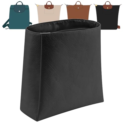 CRAZYSMITH Upgraded Backpack Organizer Insert Compatible with Longchamp Organizer Insert, Dupont Paper Inner Fit for Le Pliage Xtra/Original/Green M Backpack (Black, M)