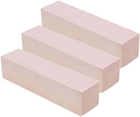 Healifty 3pcs Basswood Carving Blocks Unfinished Rectangular Wooden Wood Blocks for DIY Crafts
