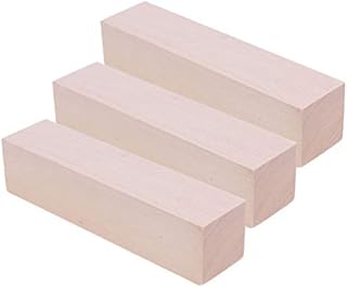 Healifty 3pcs Basswood Carving Blocks Unfinished Rectangular Wooden Wood Blocks for DIY Crafts