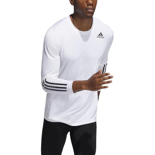 Image of adidas Men's Techfit 3-Stripes Fitted Long Sleeve Top