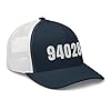 Zip Code 94028 Hat Portola Valley California CA Trucker Hat Embroidered Trendy Snapback Unisex Baseball Cap Navy/White #5