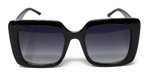 Designer Oversized Square Sunglasses, Gold Accent Temple Detail, Black and Tortoise Shell Frame Options2