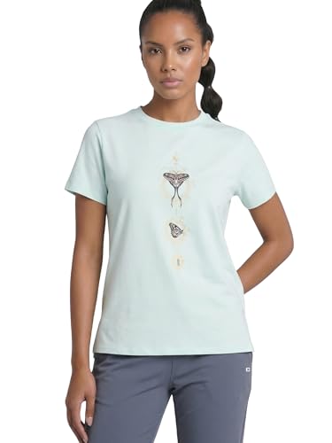 Image of Enamor Athleisure Relaxed Fit Short Sleeve Round Neck Antimicrobial Finish Breathable Stretch Cotton Activewear Sports Tshirt for Women - A301