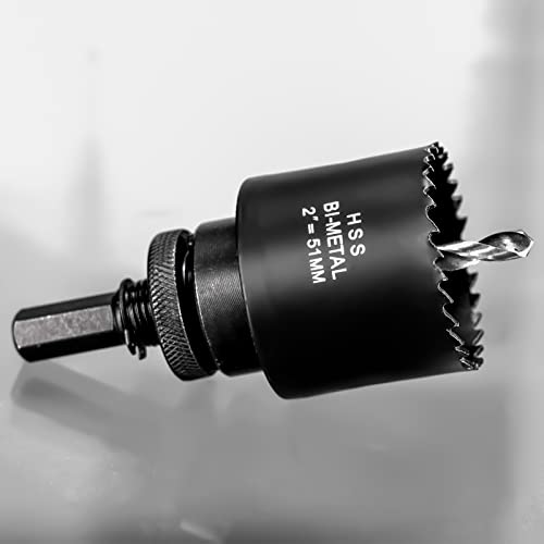 51mm HSS Hole Saw, M42 Bi-Metal Wood Hole Dill Bit, Round drill Cutter for Pipe Vent Plasterboard, Plastic and Copper