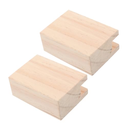 LIFKOME 2pcs Wooden Bed Lifts Risers Heavy Duty -Skid Furniture Elevators for Sofa Couch and Desk Material Blends Home Decor Protects Floors from Scratches