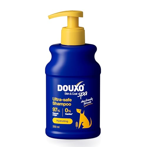 Douxo Spa - Oatmeal Dog Shampoo 250 ml Cleans and Deeply Hydrates the Skin Enhances the Fur Leaves the Fur Soft and Radiant pH Balanced and Hypoallergenic Ultra-Safe Skin-Friendly Formula