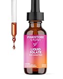 Pink Stork Liquid Folate Drops – 5-MTHF Methylfolate B9 Vitamin | Liquid Folic Acid Alternative for Women | Prenatal Folate, Non-GMO, Vegan, Sublingual Methylfolate Supplement | 2 fl oz