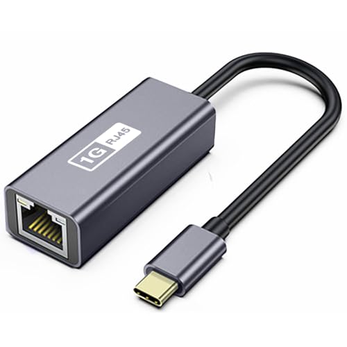 USB C to Ethernet Adapter, 1Gbps Gigabit Ethernet RJ45 to USB-C LAN Network Adapter Compatible for Nitendo Switch, Laptop, Tablet, Smartphone to Connect Gigabit LAN Network (10/100/1000Mbps)