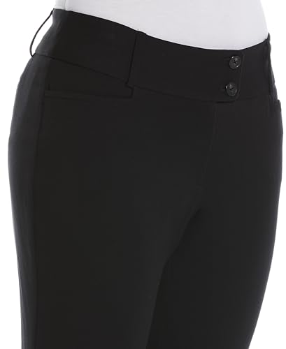 Rafaella Women's 27” Petite Curvy Fit Short Length Boot Cut Pants, Slimming Panel, Stretch Gabardine, Functional Pockets4