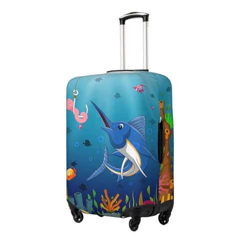 Travel Luggage Cover Spandex Suitcase Protector Bag,Funny Cartoon Swordfish Anti-Scratch Fits 18-32 Inch Luggage, Baggage Covers For Kid And Adult,X-Large2