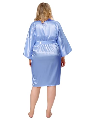 Image of EPLAZA Women Silky Satin Robe Wedding Bridal Party Bride Bridesmaid Robes Kimono Loungewear Dressing Gowns