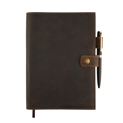 moonster Cuaderno de Notas Reutilizable de Cuero – Diario Personal con Bolígrafo, Diario de Viaje Forrado de Piel – Agenda de Piel con Cuaderno A5 de Rayas para Hombres y Mujeres - imagen 9