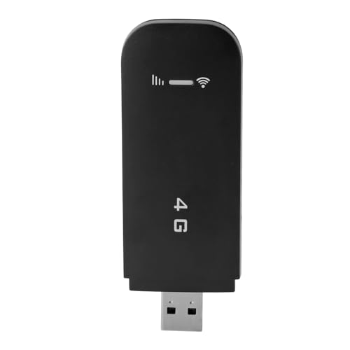 Enrutador de Hotpot Móvil 4G LTE WiFi, 10 Usuarios de Punto de Acceso WiFi Portátil, WPA WPA2 WiFi Cifrado 4G LTE USB Dongle con Ranura de Tarjeta SIM, para PC de Teléfono (Black)