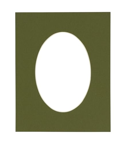 CountryArtHouse Dill Green Acid Free 24x36 Oval Picture Frame Mat with White Core Bevel Cut for 20x24 Pictures - Fits 24x36 Frame - Pack of 1 Matboard