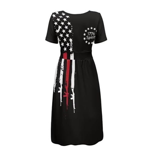Image of Women's Summer Formal Dresses Short Sleeve Wrap V Neck Dresses Bridesmaid Wedding Guest Dress with Pockets