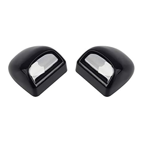 HERCOO License Plate Lights Lamp Lens Black Housing Compatible with Silverado Sierra Avalanche Suburban Escalade Yukon Step Bumper Truck Clips Aftermarket, Pack of 2 Cover