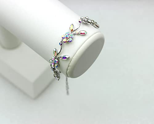 Image of Faship Gorgeous Rhinestone Crystal Floral Necklace Earrings Set