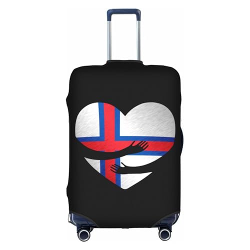 Travel Luggage Cover Faroe Islands Faroese Flag Heart Fashion Washable Baggage Suitcase Protector Fit For Luggage Large