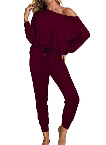 Aixy Women Solid Patchwork Long Sleeve Sweatshirt Tops and Long Pants Two Piece Tracksuit Outfits