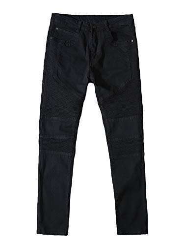 Men's Ripped Slim Straight fit Biker Jeans Distressed Ripped Skinny Slim Fit Denim Pants Holes Hip Hop Biker Stretchy Jean