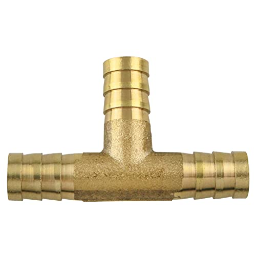 Zzlzx 2Pcs 3/8Inch(10Mm) Brass Tee Barb Fittings With 12Pcs Stainless Steel Pipe Clamp For 3/8 #TOP1