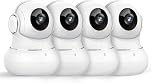 Indoor Security Camera, Pet Camera with App, WiFi Camera Indoor for Baby/Dog, 2K Home Security Camera for Baby Monitor, 360° Pan & Tilt IP Camera for Tracking, Work with Alexa,4 Pack