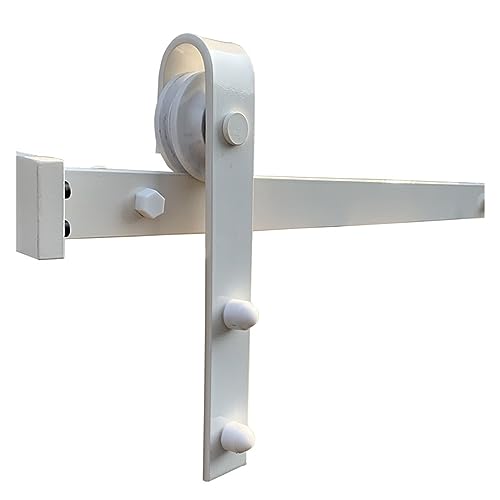 Barn Door Hardware Kit, White 5FT-10FT Black Classic Sliding Wood Door, Sliding Rail Barn Door Hardware Rail Track Sliding Door Barn more Sturdy and Durable(170cm door track kit)