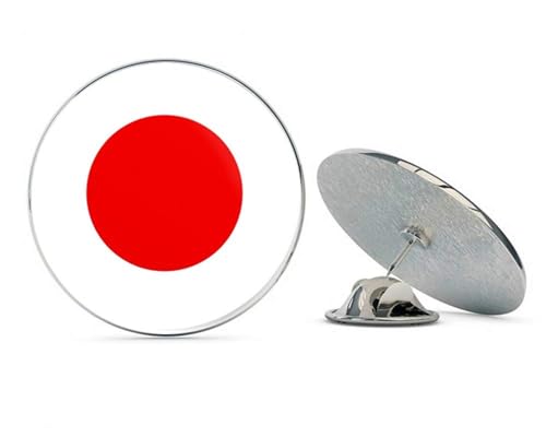 Japan Flag Round Metal 0.75" Lapel Pin Hat Shirt Pin Tie Tack Pinback2