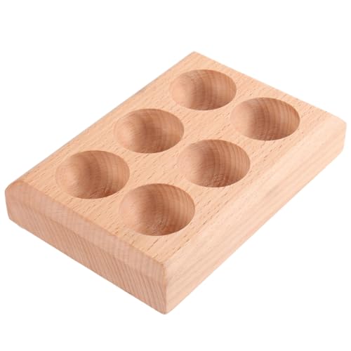 COLLBATH Egg Tray Kitchen Egg Container Fresh Egg Holder Countertop Egg Storage Fridge Egg Holder Egg Rack for Refrigerator Daily Use Egg Container Egg Container for Counters Egg Plate Wood