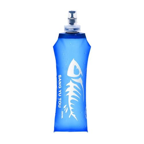 Botellas plegables de 500 ml de TPU Soft Flask, botella de agua libre de BPA para mochila de hidratación, bicicleta, senderismo, correr, camping y escalada