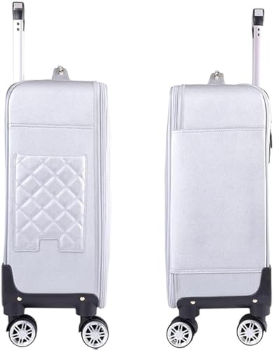 Carry On Luggages Suitcase Travel Luggage,Soft Side Upright Rugged Luggage with 4 Spinner Wheels Women Suitcases Luggage Suitcases(Black,18in)4