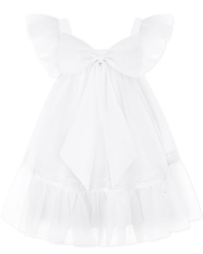 ZOEREA Mädchen Kleider Kleid Glitzer Tüllkleid mit Flügelärmel Prinzessin Party Hochzeit Casual Kleid 18M–6Jahre