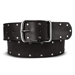Wide Leather Studded - Black