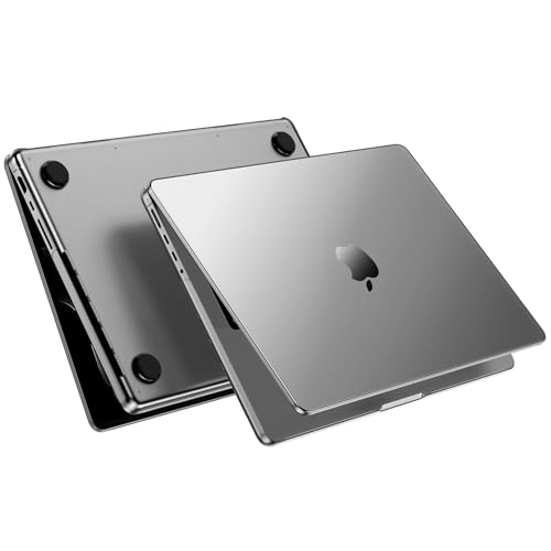 Image of EooCoo Case Compatible for MacBook Pro 14 inch M5 2026 2025-2021 M4 M3 M2 M1,A3427 A3426 A3434 A3112 A3185 A3401 A2918 A2992 A2779 A2442 Pro /Max Chip,Ultra-Thin Translucent Hard Shell Cover-Space Gray