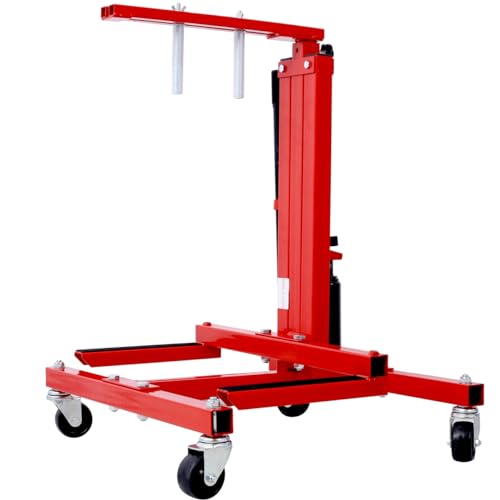 Hydraulic Door Remover and Installer Jack, Heavy Duty Steel Lift Hoist Stand Dolly with 360° Swivel Caster Wheels, Portable Door Mount Removal Installation Tool, Red