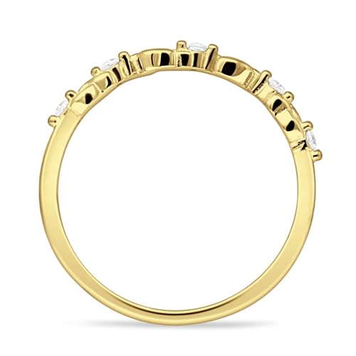 OMRANII Vintage Leaf Style floral Half Eternity Milgrain 2.8mm Wedding Band Round Cubic Zirconia Solid 925 Sterling Silver2