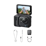 Insta360 GO Ultra Negro Medianoche - Pequeña cámar...: En la caja: 1x Cámara independiente, 1x Action Pod, 1x Colgante magnético, 1x Cordón de seguridad de liberación rápida, 1x Easy Clip magnético. *La microSD se vende por separado. POV manos libres y portable - El montaje magnético te permite enganchar...