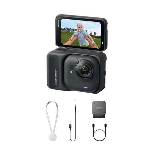 Insta360 GO Ultra Pack Standard Nero Notte - action cam mini 4K a mani libere, indossabile, superba...
