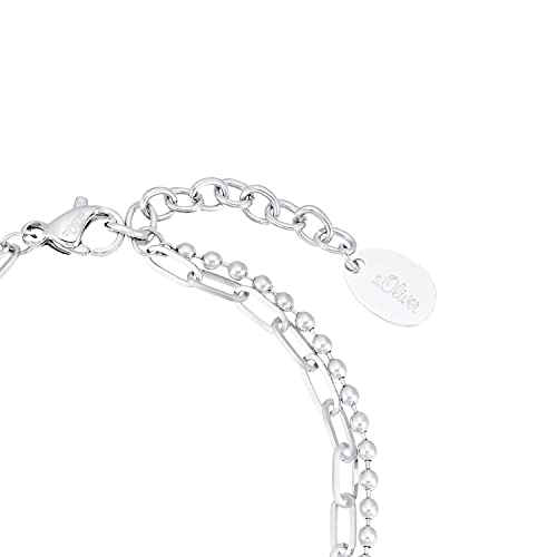 s.Oliver Armband 925 Sterling Silber/Edelstahl für Damen, Armschmuck, Motiv, Kommt in Schmuck Geschenk Box