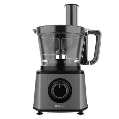 Cecotec Robot culinaire Paprika 1300 Full, 2000W de puissance, en acier inoxydable, 2 vitesses, 3 disques de coupe, comprend un bol de 3,5 L, une carafe de 1,8 L et un presse-agrumes – Image 3